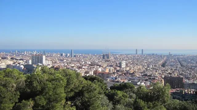 barcelona, güell park, mediterranean sea, barcelona, barcelona, barcelona, barcelona, barcelona (foto: 3856969)
