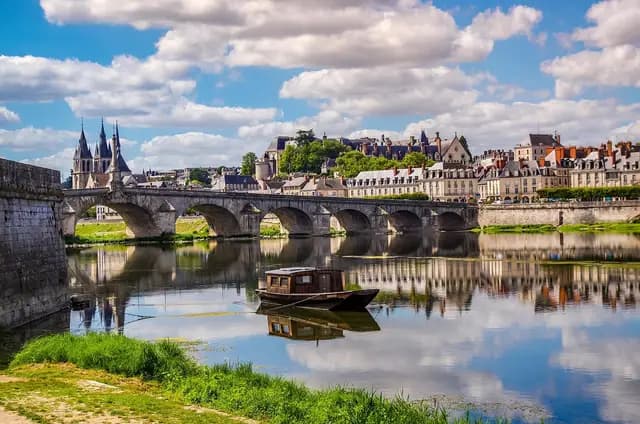 france, blois, loire, bridge, nature, boat, summer, flow (foto: Zotx)
