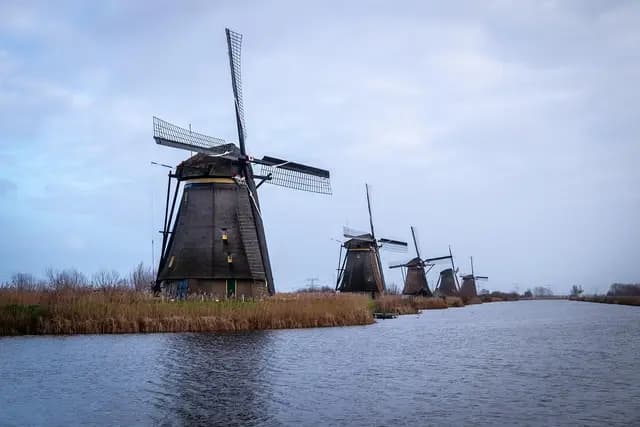 holland, kinderdijk, landscape, netherlands, molina, clouds, nature, mill (foto: Frederic_Willocq)
