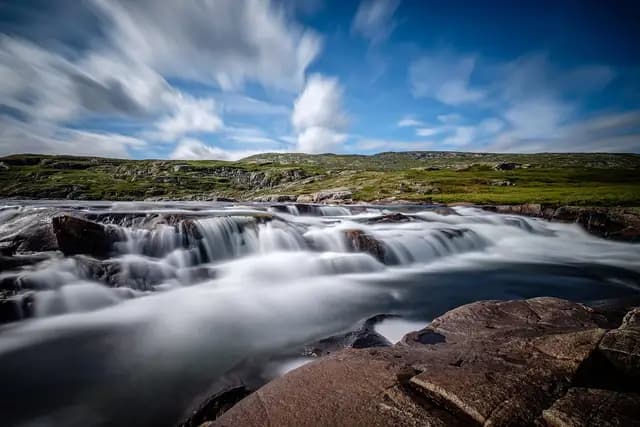 river, rapids, long exposure, cascading, torrent, flow, flowing water, norway, water, nature, sky, clouds, wilderness, hardanger, falls, landscape, river, norway, norway, norway, norway, norway (foto: Finn-b)